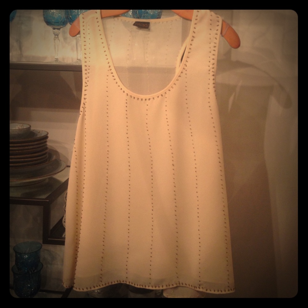 Anthropologie sleeveless top w gold bead detail 🌷